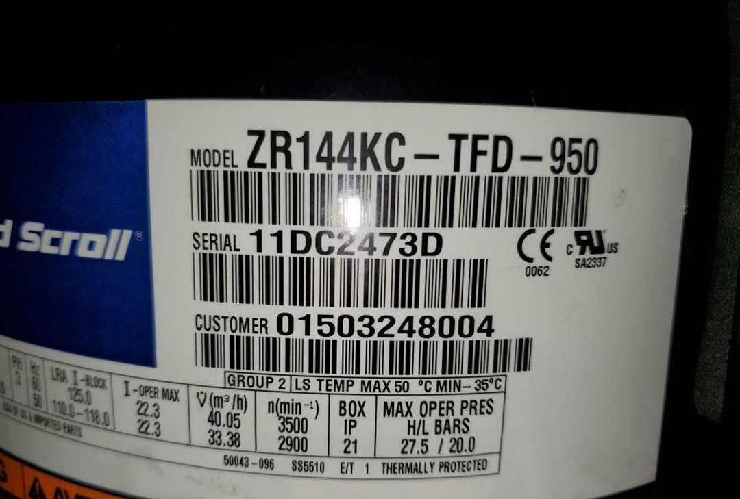 ZR144KCE-TFD-950 Emerson Copeland Refrigeration Compressor